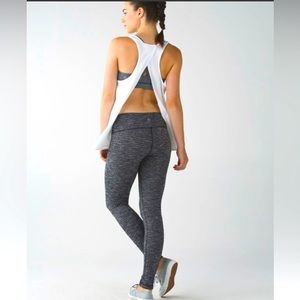 Lululemon Wunder Under Pant Leggings Coco Pique Black White